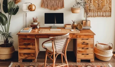 25 boho home office ideas you'll love working in